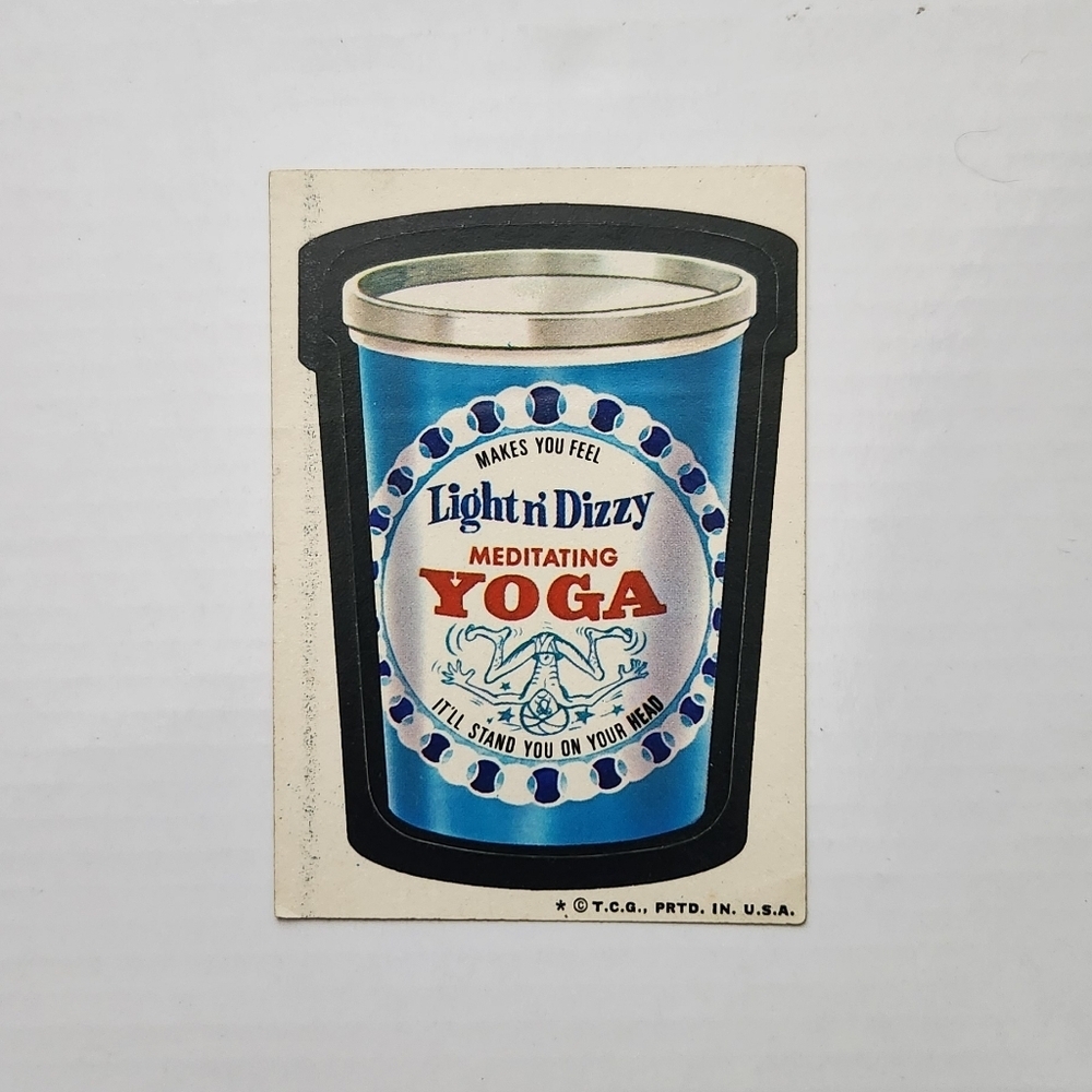 🧘‍♂️ Vintage 1973 Wacky Packages Sticker - "Light n' Dizzy Yoga" Trading Card🌀 - Picture 2 of 10